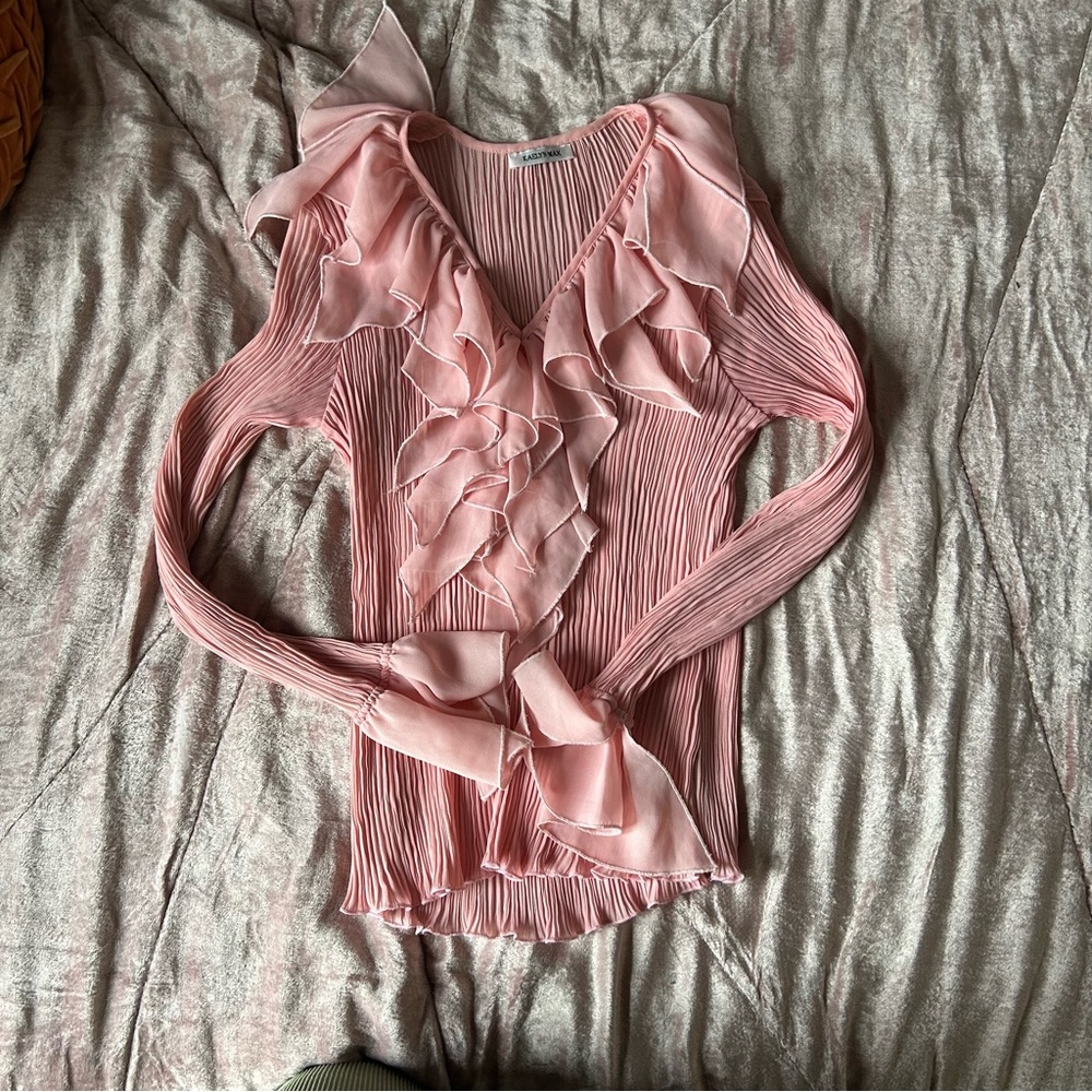 Ballerina pink ruffle top